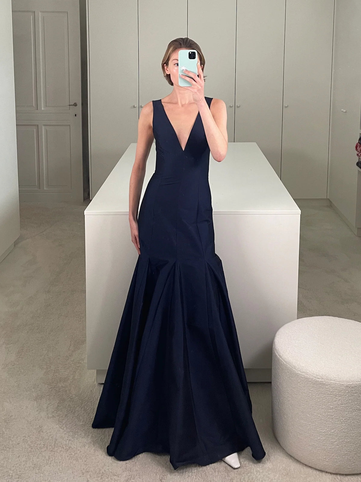 aurelia dress steel blue Moon Dance Open Back Short Sleeve Knit Midi Dress Steel Blue main image 0