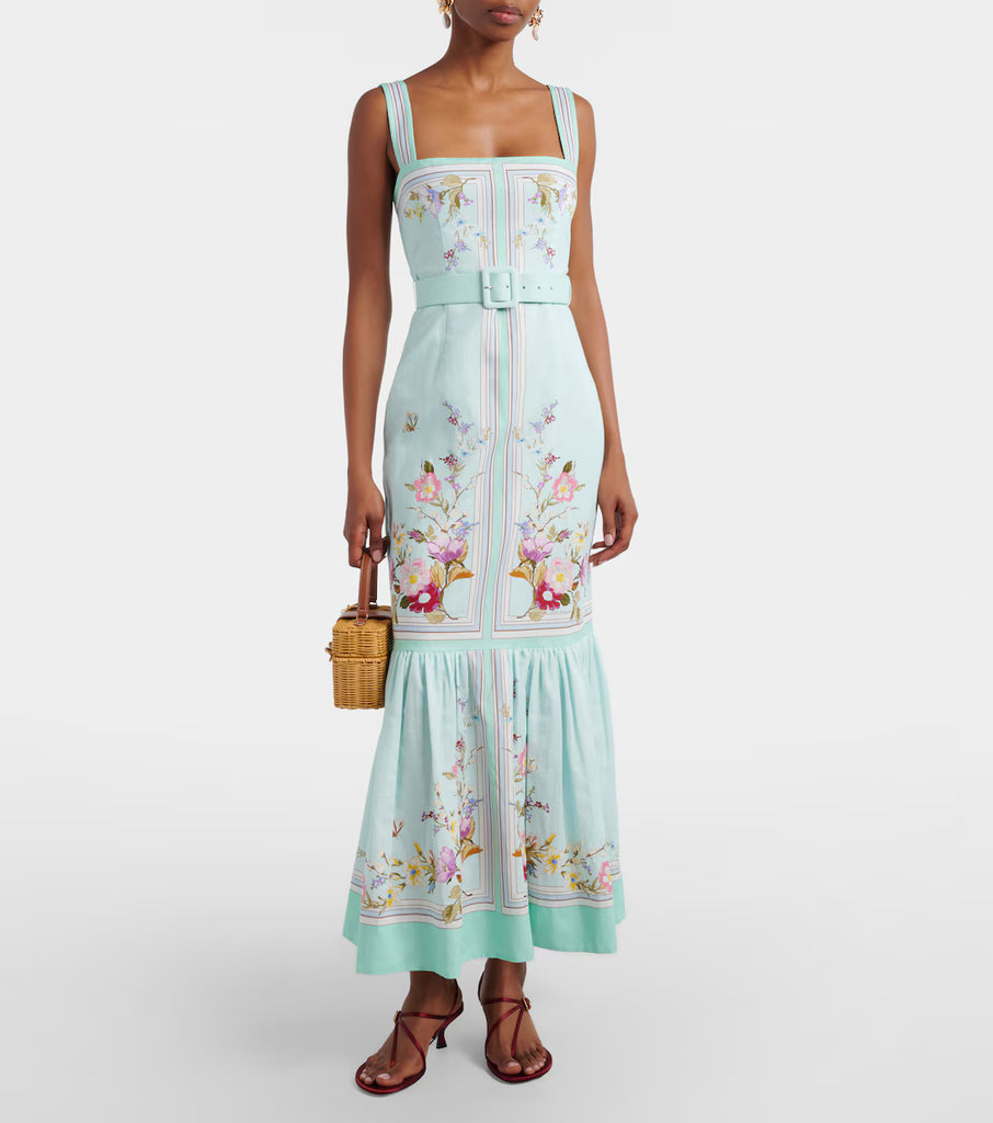 calia midi dress Yellow Floral Cotton Midi Dress