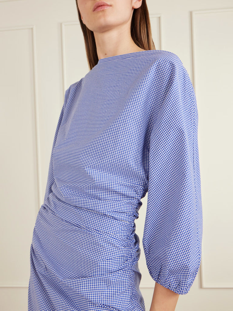 ezra blue dress The Ezra Dress | Blue Floral Batik Stripe / XL